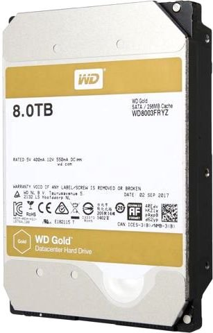 Western Digital HDD SATA-III  8000Gb GOLD WD8003FRYZ, 7200rpm, 256MB buffer