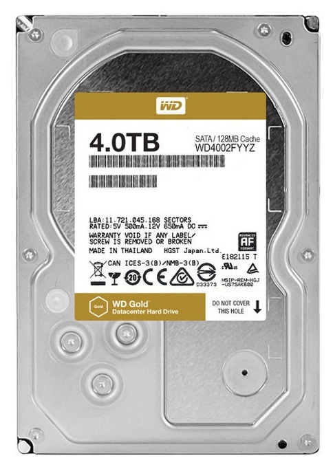 Western Digital HDD SATA-III  4000Gb GOLD WD4002FYYZ, 7200rpm, 128MB buffer (Аналог WD4000FYYZ)