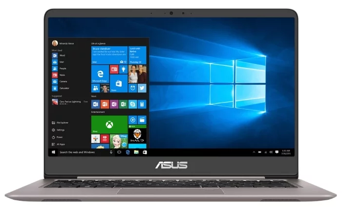 ASUS Zenbook UX410UA-GV517 Core i3 8130U/4Gb/256GB M.2 SSD/UMA/14.0"/FHD (1920x1080)AG/WiFi/BT/Cam/DOS/QUARTZ GREY/Illuminated KB/1,4kg/Sleeve