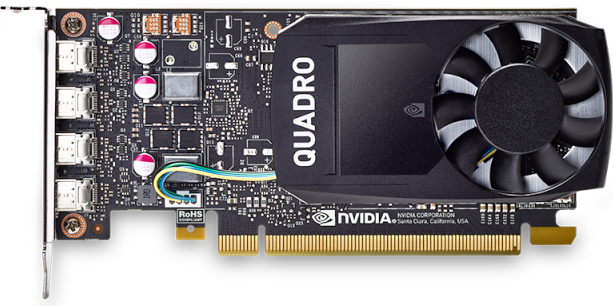 Graphics Card NVIDIA Quadro P1000, 4GB, (Z240 SFF/Tower, Z440, Z4, Z6, Z8)