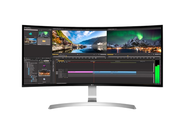 LG 34" 34UC99-W IPS LED изогнутый, 3440x1440, 5ms, 300cd/m2, 1000:1 (Mega DCR), 178°/178°, HDMI*2, DisplayPort, USB Type-C, USB-Hub, Tilt, VESA, Headphone Out, White