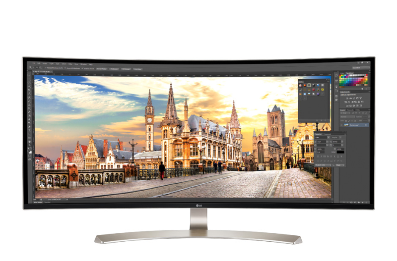 LG 38" 38UC99-W IPS LED изогнутый, 3840x1600, 5ms, 300cd/m2, 1000:1 (Mega DCR), 178°/178°, 2*HDMI, USB-C, USB-hub, Display Port, Headph.Out, Tilt, регул. по высоте, колонки 10W*2, VESA, Silver-White