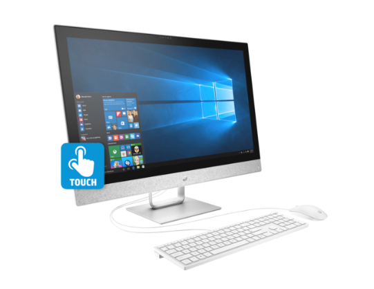 HP Pavilion 27 I 27-r109ur Touch Intel Core i3-8100T 8GB DDR4 (1X8GB)SSD 128GB +1TB AMD Radeon 530 2Gb no DVD USB KBD, USB MOUSE IR Webcam Blizzard White Win10