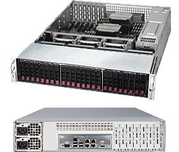 Supermicro SuperServer 2U 2028R-E1CR24N no CPU(2) E5-2600v3/v4 no memory(24)/ on board C612 RAID 0/1/5/10/ LSI3108SAS3/ no HDD(24)SFF/ 4x10Gb/ 2x920W/ Single Expander backplane