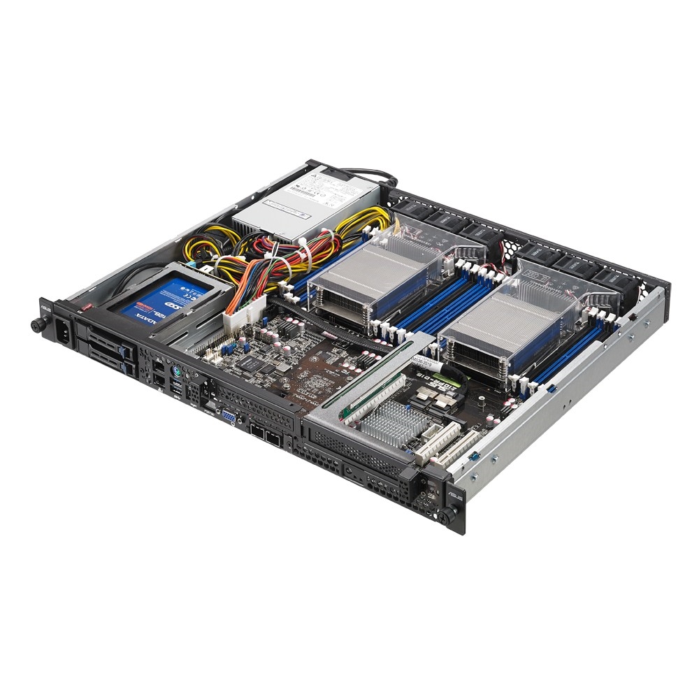 ASUS RS400-E8-PS2-F // 1U, ASUS Z10PR-D16,  2 x s2011-3,  1024GB max, 2HDD Hot-swap 2,5", 500W, CPU FANб разъемы на передней панели ; 90SV02DA-M01CE0
