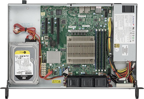 Supermicro SuperServer 1U 5019S-L no CPU(1) E3-1200v5/6thGenCorei3/ no memory(4)/ on board RAID 0/1/5/10/ no FixedHDD(1)LFF/ 2xGE/ 1xAOCPCIEx8/ 1noRx200W