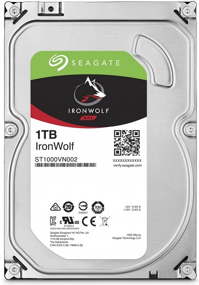 HDD SATA-III Seagate 1000Gb, ST1000VN002, Iron Wolf Guardian NAS, 5900 rpm, 64Mb buffer