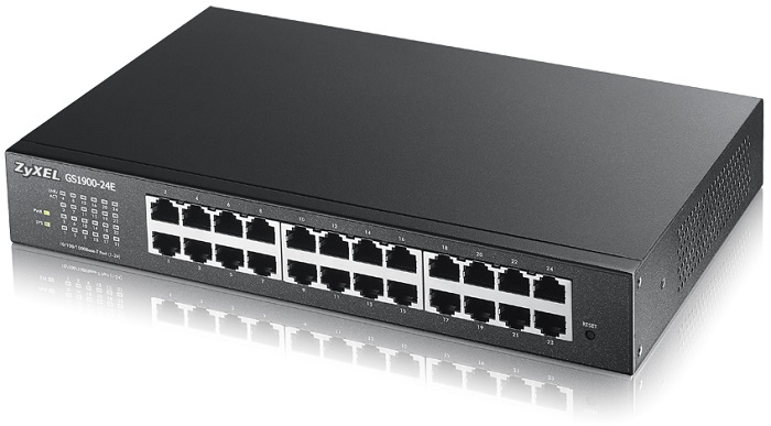 ZyXEL GS1900-24E, 24-port GbE L2 Smart Switch, desktop, fanless