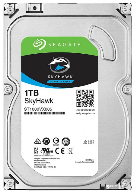 HDD SATA Seagate 1000Gb (1Tb),ST1000VX005, Skyhawk Guardian Surveillance, 5900 rpm, 64Mb buffer (аналог ST1000VX001)