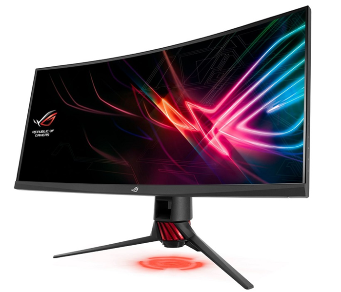 ASUS 35" ROG STRIX XG35VQ VA LED изогнутый, ProGaming, 3440x1440, 4ms, 300 cd/m2, 2500:1, 178°/178°, HDMI*2, DP, USB, NVIDIA G-Sync, 100Hz, Tilt, Swivel, Height Adj, Aura light, Dark Gray, 90LM03Q0-B0