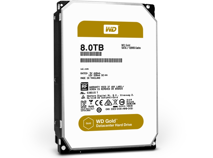 Western Digital HDD SATA-III  8000Gb GOLD WD8002FRYZ, 7200rpm, 128MB buffer