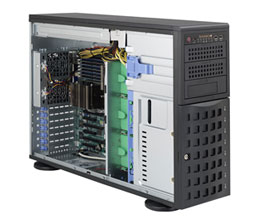 Supermicro SuperChassis 4U 745TQ-R920B/ no HDD(8)LFF/ 3x 5.25/ 7xFH/ 2x920W Platinum(13.68" x 13")ATX, E-ATX/ Backplane 8xSATA/SAS