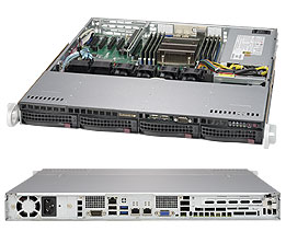 Supermicro SuperServer 1U 5018R-M no CPU(1) E5-2600/1600v3/v4 no memory(8)/ on board C612 RAID 0/1/10/ no HDD(4)LFF/ 2xGE/ 1xFH/ 1x350W Gold/ Backplane 4xSATA/SAS