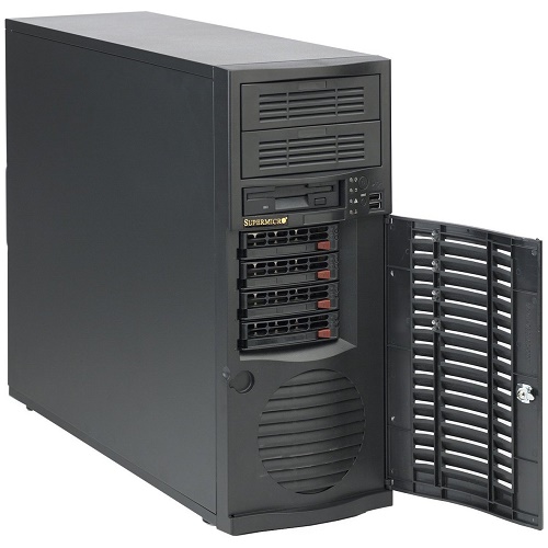 Supermicro SuperChassis Mid-tower 733T-500B/ no HDD(4)LFF/ 2x 5.25"/ 7xFH/ 1x500W(12" x 13")E-ATX/ Backplane 4xSATA/SAS