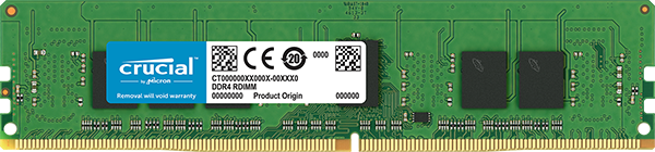 Crucial by Micron DDR4    4GB (PC4-21300) 2666MHz ECC Registered SR x8, 1.2V CL17 (Retail)