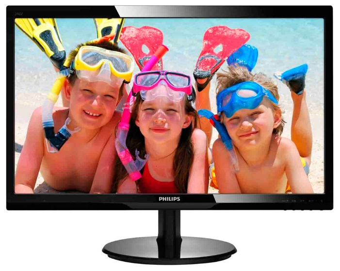 24" Philips 246V5LSB 1920x1080 TN LED 16:9 5ms VGA DVI-D 10M:1 170/160 250cd Glossy-Black