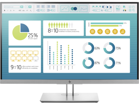 HP EliteDisplay E273 LED 27 Monitor 1920x1080, 16:9, IPS, 250 cd/m2, 1000:1, 5ms, 178°/178°, VGA, HDMI, USB 3.0x3, DisplayPort, Energy Star, Epeat, Black&Silver