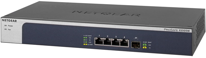 NETGEAR 10-гигабитный/мультигигабитный неуправляемый коммутатор. Порты: 5 *100M/1G/2.5G/5G/10G RJ-45; 1*SFP+