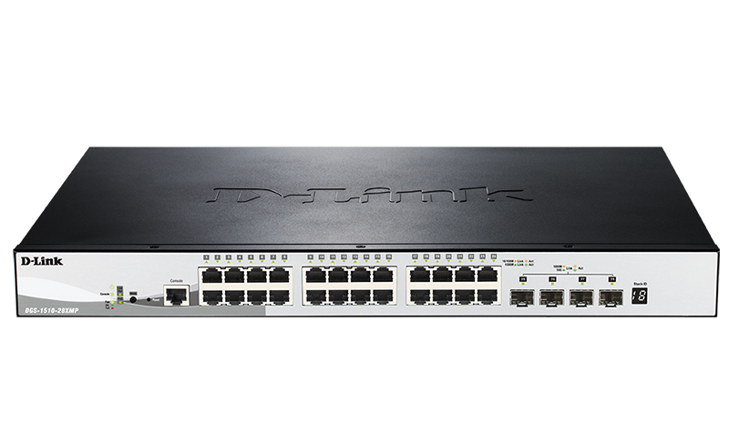 D-Link DGS-1510-52XMP/A1A, 48-Port Gigabit Stackable Smart Managed PoE Switch with 4 10GbE SFP+ ports, 370W PoE Budget