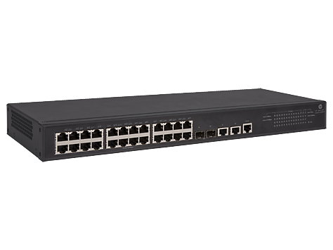 HPE  1950 24G 2SFP+ 2XGT Switch (24x10/100/1000 RJ-45 + 2x1G/10G RJ-45 + 2x1G/10G SFP+, web-managed, 19")