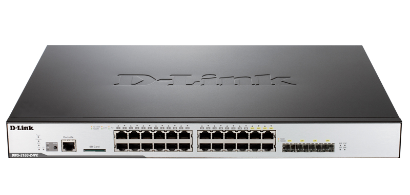 D-Link DWS-3160-24PC, L2+ Unified Wired/Wireless Gigabit PoE Switch