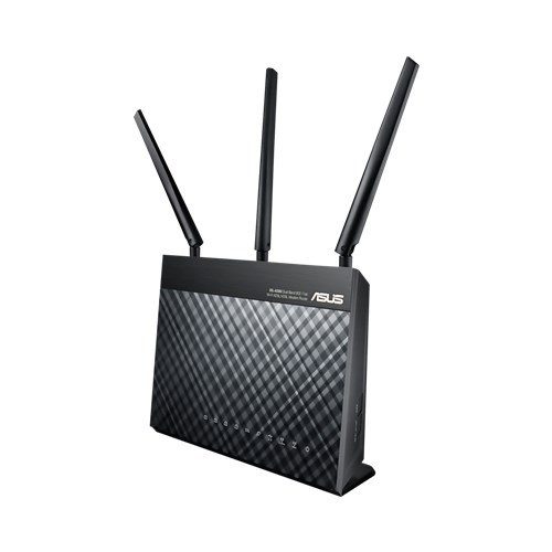 ASUS DSL-AC68U // VDSL2/ADSL модем, роутер 802.11b/g/n/ac, до 600 + 1300Мбит/c, 2,4 + 5 гГц, 3 антенны, USB, GBT LAN ; 90IG00V1-BM3G00