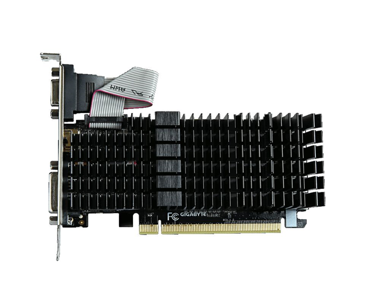 GIGABYTE GT 710 / GIV-GV-N710D3-2GL / GT 710 , 2Gb DDR3/64-bit, PCI-E 2.0, 1xDVI-D, 1xHDMI, 1xD-sub, 1-slot cooler, LP Active, RTL