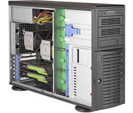 Supermicro SuperWorkstation 4U 7049A-T noCPU(2)Scalable/TDP 70-205W/ no DIMM(16)/ SATARAID HDD(8)LFF/ 2xGbE/ 6xFH, M2/ 1x1200W