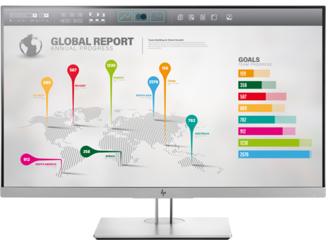 HP EliteDisplay E273q  LED 27 Monitor 2560x1440, 16:9, IPS, 350 cd/m2, 1000:1, 5ms, 178°/178°, VGA, HDMI, USB 3.0x2, DisplayPort, Energy Star, Epeat, Black