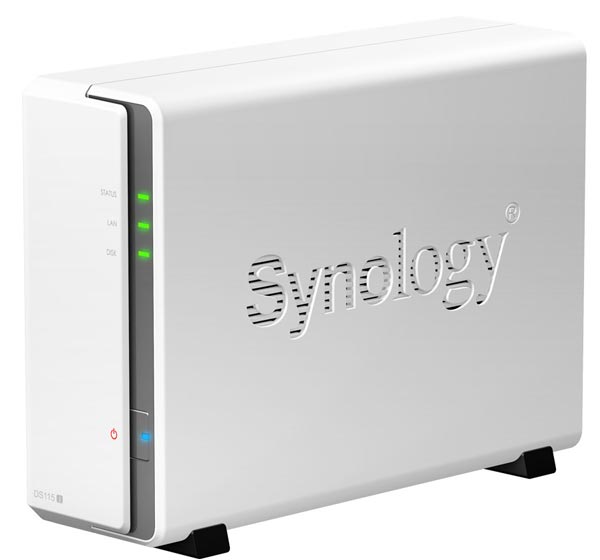 Synology DS115j 800GhzCPU/256Mb/up to 1HDDs/SATA(3,5'')/2xUSB/1GigEth/iSCSI/1xIPcam(up to 8)/1xPS repl DS112J