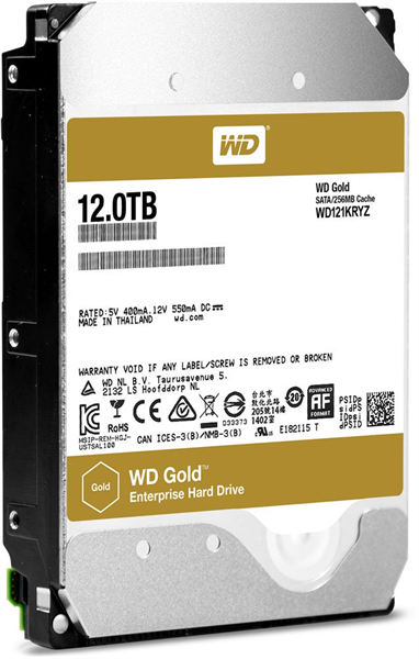 Western Digital HDD SATA-III  12000Gb GOLD WD121KRYZ, 7200rpm, 256MB buffer
