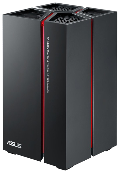 ASUS RP-AC68U // WI-FI репитер, 802.11n + 802.11 ac, до 600 + 1300Мбит/c, 2,4 + 5 гГц, GBT LAN ; 90IG01U0-BO3010