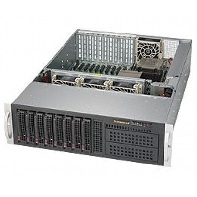 Supermicro SuperServer 3U 6038R-TXR no CPU(2) E5-2600v3/v4 no memory(16)/ on board C612 RAID 0/1/5/10/ no HDD(8)LFF/ 2xGE/ 2x980W/ Backplane 8xSATA3