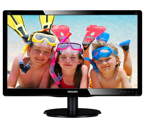 19,53" Philips 200V4QSBR 1920x1080 MVA LED 16:9 8ms VGA DVI-D 10M:1 178/178 250cd Black.