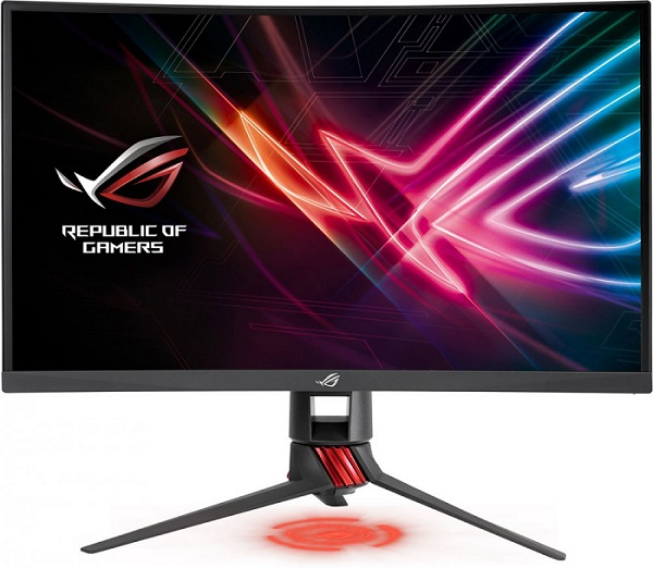 ASUS 27" ROG STRIX XG27VQ VA LED изогнутый, ProGaming, 1920x1080, 4ms, 300cd/m, 100Mln:1, 178°/178°, DVI, HDMI, DP, Tilt, Swivel, рег. по высоте, подсветка Aura, Dark gray, 90LM03G0-B01970