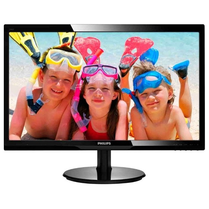 24" Philips 246V5LDSB 1920x1080 TN LED 16:9 1ms VGA DVI HDMI 10M:1 170/160 250cd Black