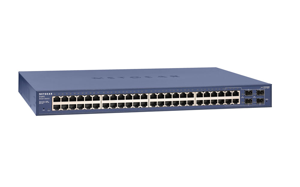 NETGEAR Управляемый гигабитный Smart-коммутатор на 44GE+4SFP(Combo) портов c опциональной поддержкой функционала Ethernet Audio Video Bridging