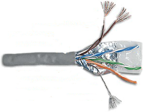 Кабель LANMASTER SFTP, 4 пары, кат. 5E, 100Mhz, PVC, белый, 305 м