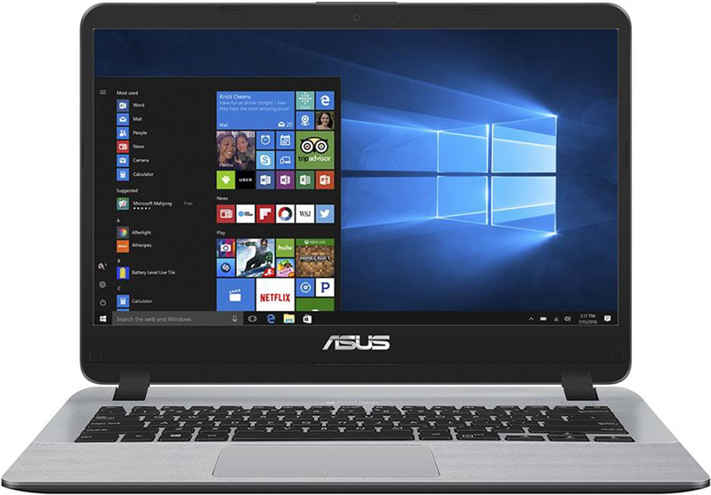 ASUS Laptop X407UA-EB018T Core i3 6006U/4Gb/1Tb HDD/14.0" FHD (1920x1080)AG NanoEdge/no ODD/Intel HD graphics 520/WiFi/BT/Cam/Windows 10/1.5Kg/Grey