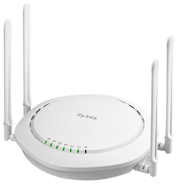 Zyxel Точка доступа Zyxel WAC6502D-E, 802.11a/b/g/n/ac (2,4 и 5 ГГц), Airtime Fairness, внешние антенны 2x2, до 300+866 Мбит/сек, 2xLAN GE, PoE