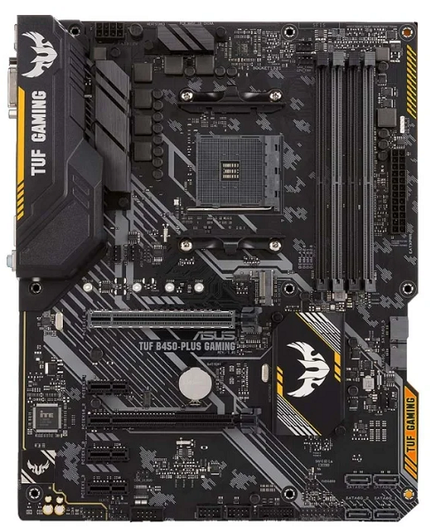 ASUS TUF B450-PLUS GAMING, Socket AM4, B450, 4*DDR4, DVI+HDMI, CrossFireX, SATA3 + RAID, Audio, Gb LAN, USB 3.1*7, USB 2.0*6, COM*1 header (w/o cable), ATX ; 90MB0YM0-M0EAY0