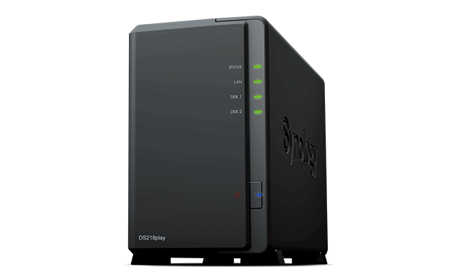 Synology DS218play DC1,4GhzCPU/1Gb/RAID0,1/up to 2hot plug HDDs SATA(3,5'')/2xUSB3.0/1GigEth/iSCSI/2xIPcam(upto15)/1xPS repl DS216play