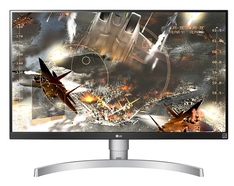 LG 27" 27UK650-W IPS LED 4K, 3840x2160, 5ms, 350cd/m2, Mega DCR, 178°/178°, 2*HDMI, DisplayPort, Headph.Out, HAS, Tilt, Pivot, VESA, Black+Silver