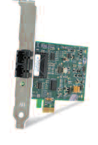 Allied Telesis 100Mbps Fast Ethernet PCI-Express Fiber Adapter Card; SC connector, includes both standard and low profile brackets, Single pack