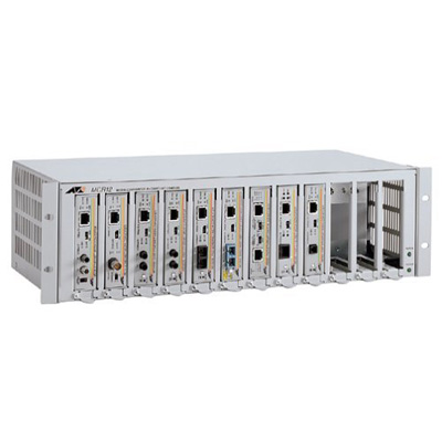 Allied Telesis 12-slot media converter rack-mount chassis with a removable internal universal power supply, Rack Mount Kit