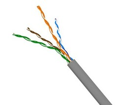 Кабель TWT UTP, 4 пары, Кат.5e, PVC, серый, 100 метров