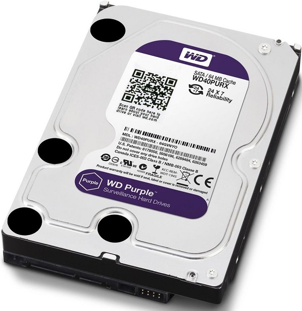 Western Digital HDD SATA-III  4000Gb Purple WD40PURZ, IntelliPower, 64MB buffer (DV&NVR)
