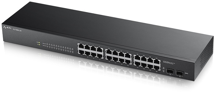 ZyXEL GS1900-24, 24-port GbE L2 Smart Switch, rackmount, fanless