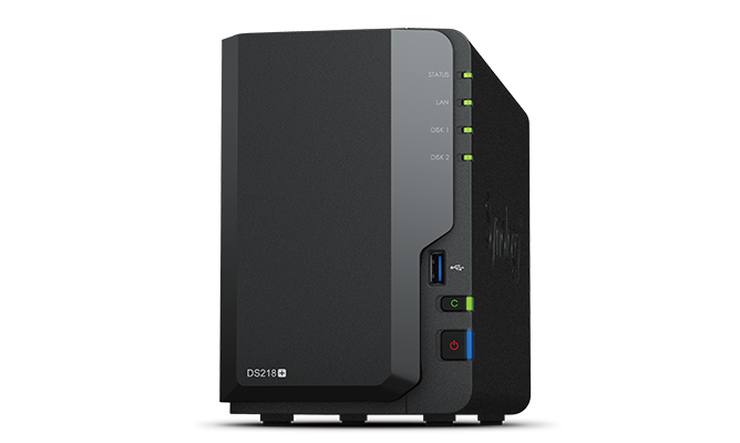 Synology  DC 2,0GhzCPU/2GB(upto6)/RAID0,1/up to 2HDDs SATA(3,5' 2,5')/3xUSB3.0/1eSATA/1GigEth/iSCSI/2xIPcam(up to 25)/1xPS /2YW(repl DS216+II)