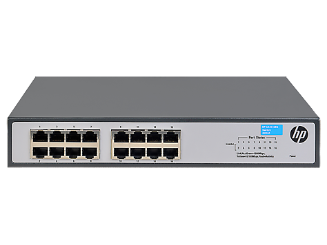 HPE  1420 16G Switch (16 ports 10/100/1000, unmanaged, fanless, 19")(repl. for J9560A, J9662A)